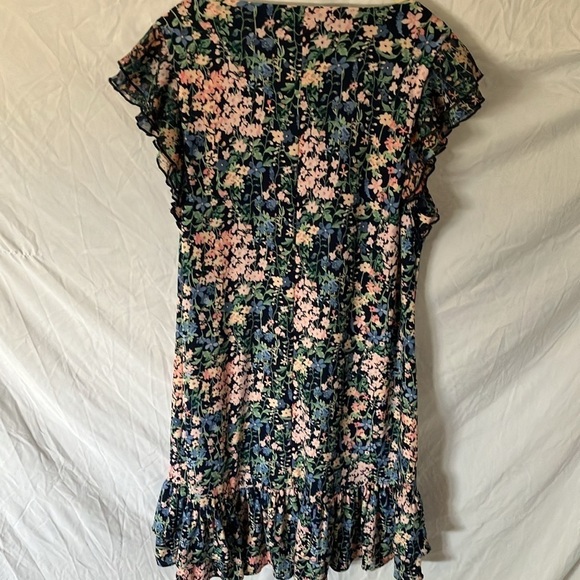 Tommy Hilfiger: Navy Blue/Pink Flower Dress- ruffles- 10 - Picture 13 of 16